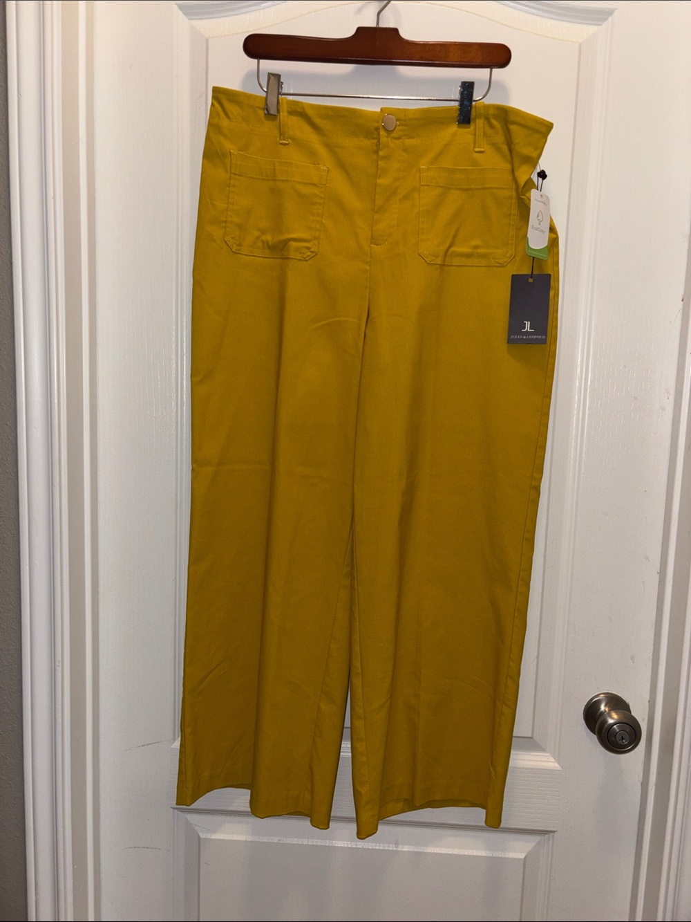 Jules & Leopold Wide-Leg Pants in Mustard Yellow XL